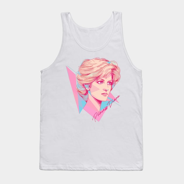 Princess Diana 80s Retro Aesthetic Tank Top by DankFutura